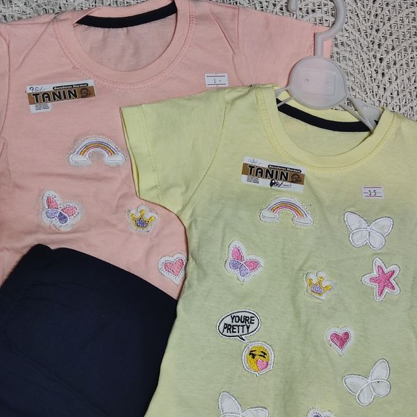 تیشرت وشلوارک زاپدار دخترانه شیک