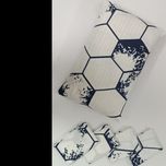 روبالشتی 6ضلعی سفید سورمه ای