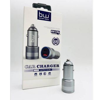 شارژر فندکی 52.5 وات فست و PD دو پورت bw مدل CR9 bw cr6