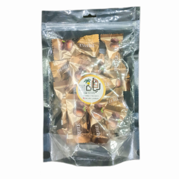 ترافل خرما با مغز فندق و روکش شکلات قهوه سام شهد