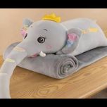 عروسک پتو بالشتی فیل طوسی