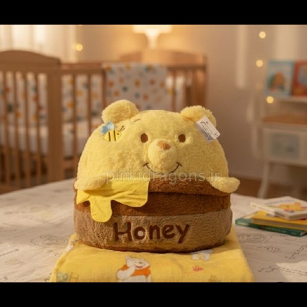 عروسک پتو بالشتی خرس عسلی