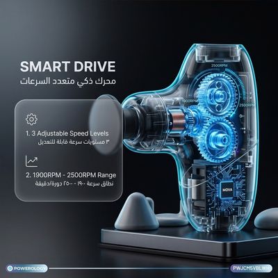 ماساژور تفنگی کامپکت Powerology مدل PWJCM5VBLWH