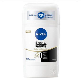 مام استیکی زنانه بلک اند وایت اینویزیبل نیوا Nivea Black & White Invisible Stick Deodorant 50Ml