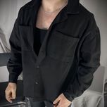 کت باکسی کتان مشکی