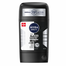 مام استیکی مردانه بلک اند وایت نیوا NIVEA DEODORANT STICK BLACK & WHITE INVISIBLE ORIGINAL مردانه-صابونی حجم 50ml