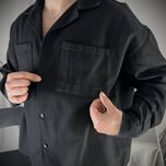 کت باکسی کتان مشکی