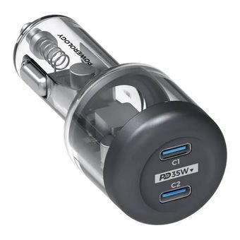شارژر فندکی 35 وات پاورولوژی  Powerology Car Charger PD 35W Transparent PCCSR01 C TO C