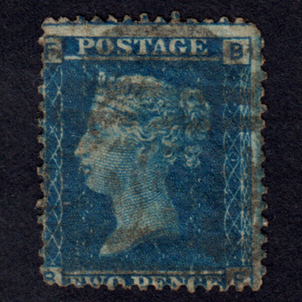 تمبر کلاسیک دو پنی آبی بریتانیا 1858 میلادی Pence blue
