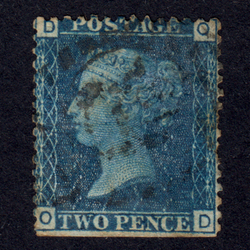 تمبر دو پنی آبی بریتانیا 1858 میلادی معروف به Pence blue