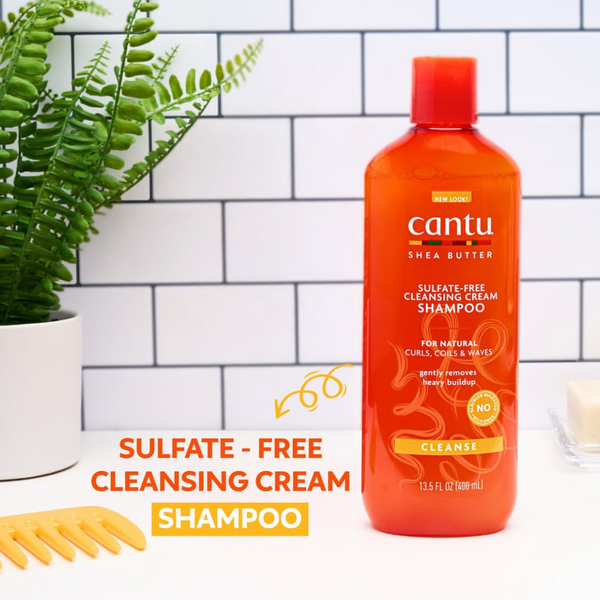 شامپو موی فر کنتو حاوی شی باتر فری سولفات Cantu Cantu Shea Butter Shampoo