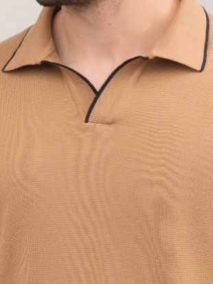 بافت یقه شکاری نسکافه ای sh403