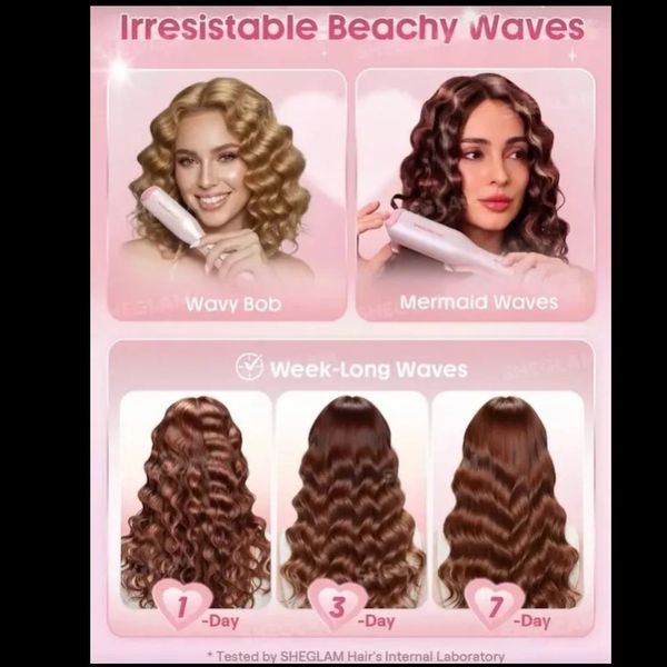 فر کننده مو شیگلم مدل Cupid’s Charm Beach Babe Hair Waver سایز 19 میلیمتر با تایمر هوشمند و پوشش سرامیکی