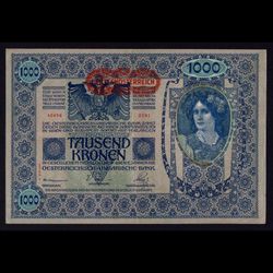 اسکناس 1000 کرون اتریش مجارستان با سورشارژ اتریش آلمان