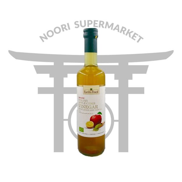 سرکه سیب ایتالیایی اورگانیک 500 میل با لیمو و ماچا