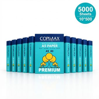 کاغذ A5 کپی مکس پرمیوم 80 گرم بسته 5000 برگی