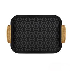 سینی فلزی طرح لوزی مشکی بزرگ