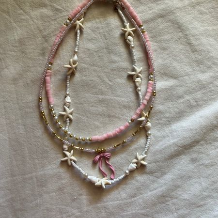 گردنبند ست صورتی