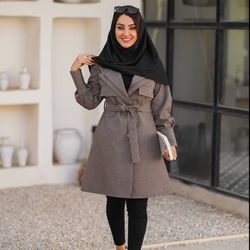 مانتو دو یقه پرشیا کوتاه👩🏻‍🎓