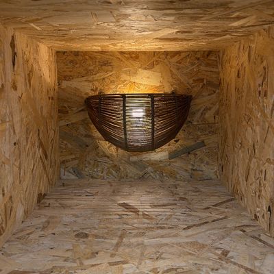 چراغ دیواری حصیری نیم هلال