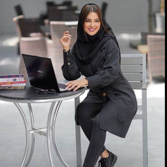 مانتو دو یقه دیپلمات کوتاه