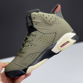 کفش کتونی مردانه ایر جردن 6 تراویس اسکات الیو Nike Air Jordan 6 Travis Scott Olive