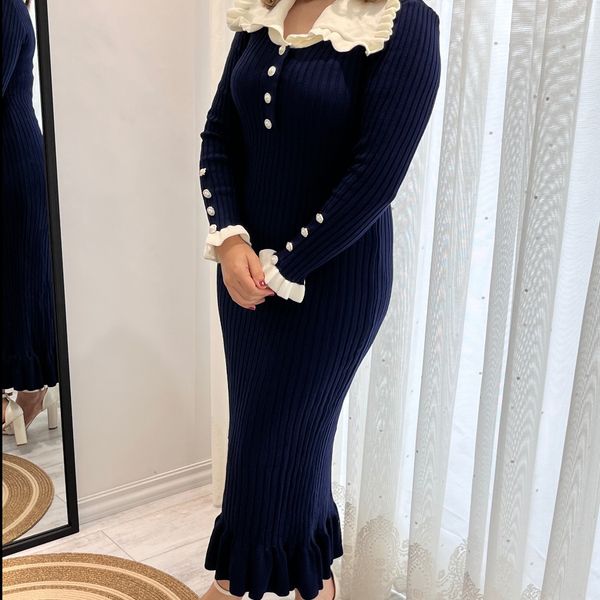 پیراهن بافت پینترستی چین دار