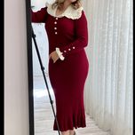 پیراهن بافت پینترستی چین دار