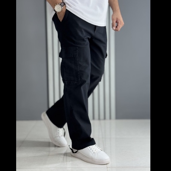 شلوار کارگو کتان نیل