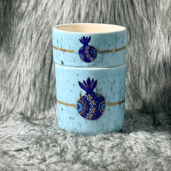 ست تک لیوان و خرماخوری انار فیروزه