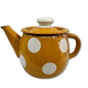 قوری لعابی یک لیتری رنگ خردلی کد 124