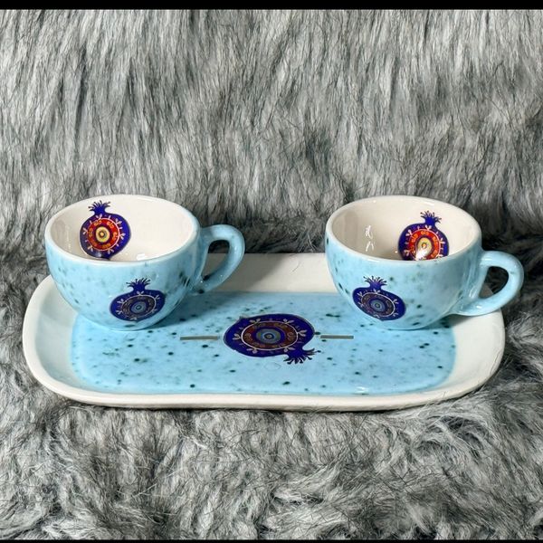 ست دونفره انار فیروزه (طلاکوب)