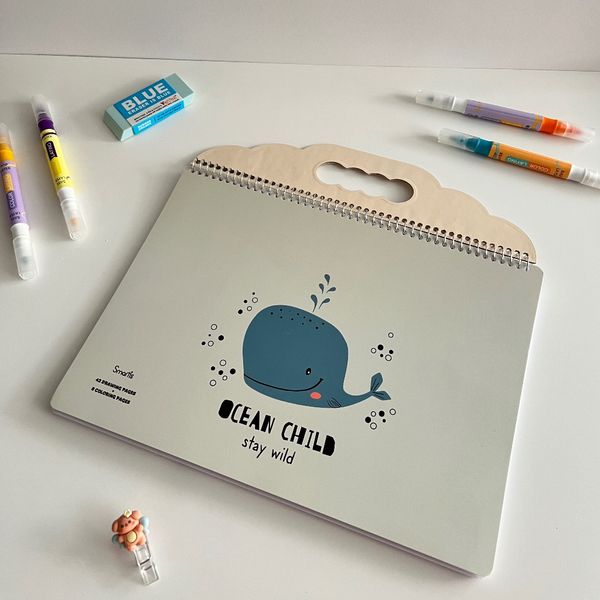 دفتر نقاشی بزرگ (سیمی و دستگیره دار)