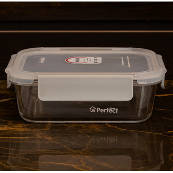 ظرف نگهدارنده شیشه ای درب دار 1 لیتری طوسی