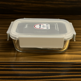 ظرف نگهدارنده شیشه ای درب دار 0.63 لیتری طوسی