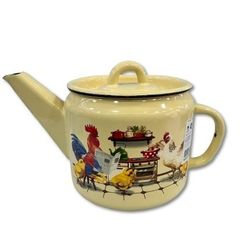 قوری لعابی یک لیتری طرح خروس باسواد  کد 134