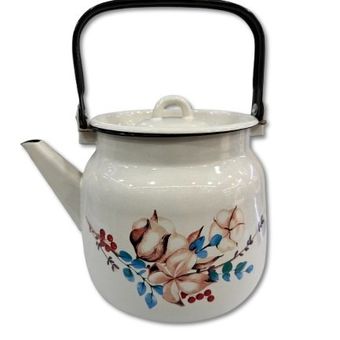 کتری 3/5 لیتر لعابی طرح  گل پنبه کد 142