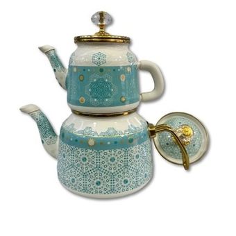 کتری قوری  لعابی  ( قوری لعابی ) ساخت ترکیه برند لایت رنگ فیروزه ای کد 161