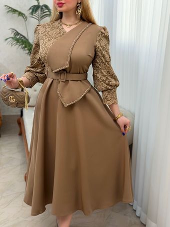 پیراهن مازراتی آستین دانتل 3776