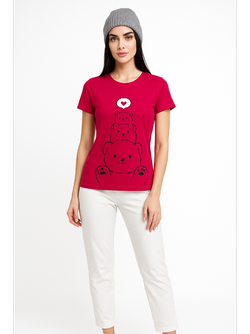 ست تی شرت و شلوار زنانه آریان نخ باف مدل Z2658