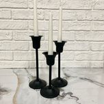 شمعدان فلزی سه عددی مشکی مدل ستا