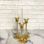شمعدان فلزی سه عددی طلایی مدل ستا