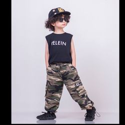 شلوار بگ اسپورت دخترانه و پسرانه مدل چریکی/ سایز 1سال