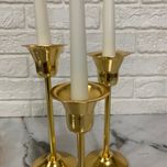 شمعدان فلزی سه عددی طلایی مدل ستا