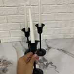 شمعدان فلزی سه عددی مشکی مدل ستا