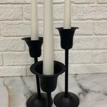 شمعدان فلزی سه عددی مشکی مدل ستا