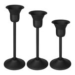 شمعدان فلزی سه عددی مشکی مدل ستا