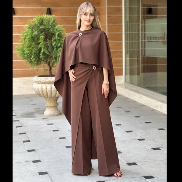 گیسو شنل و شلوار (قهوه ای)