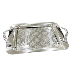 سینی براق استیل بدون پایه کوچک یونیک