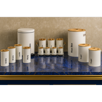 سرویس آشپزخانه یونیک 16 پارچه نباتی با درب بامبو